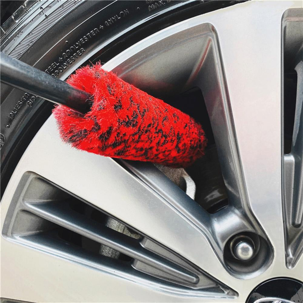 Universal Car Wash Wheel Brush Portable PP Handle Wool Brush Wheel Tire Brush Car Cleaning Brush Car Washing Wheel Cleaner Wash