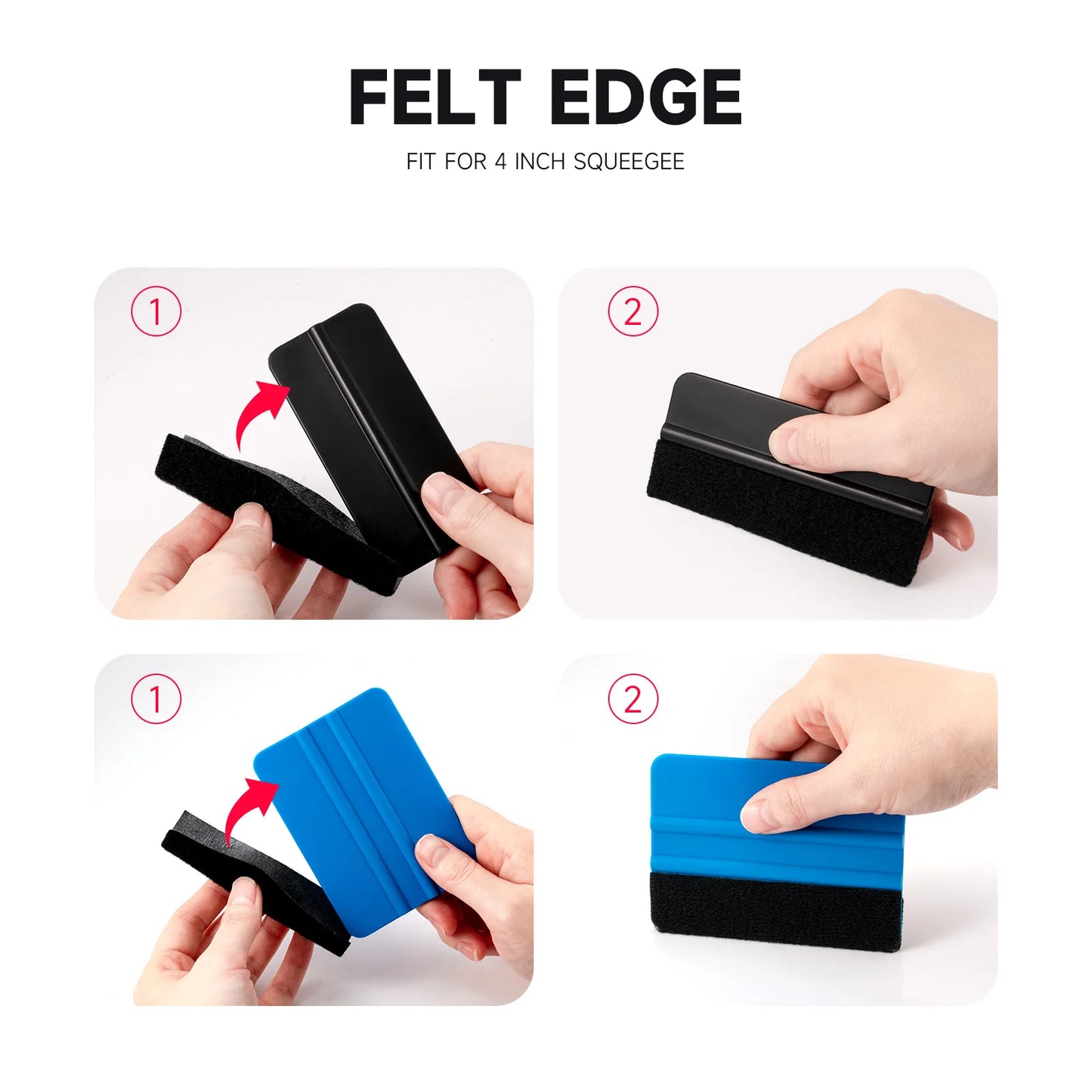 10/20/50Pcs Card Plastic Scraper Edge Suede Felt Glass Tint Vinyl Squeegee Protector Carbon Fiber Film Wrapping Car Tools