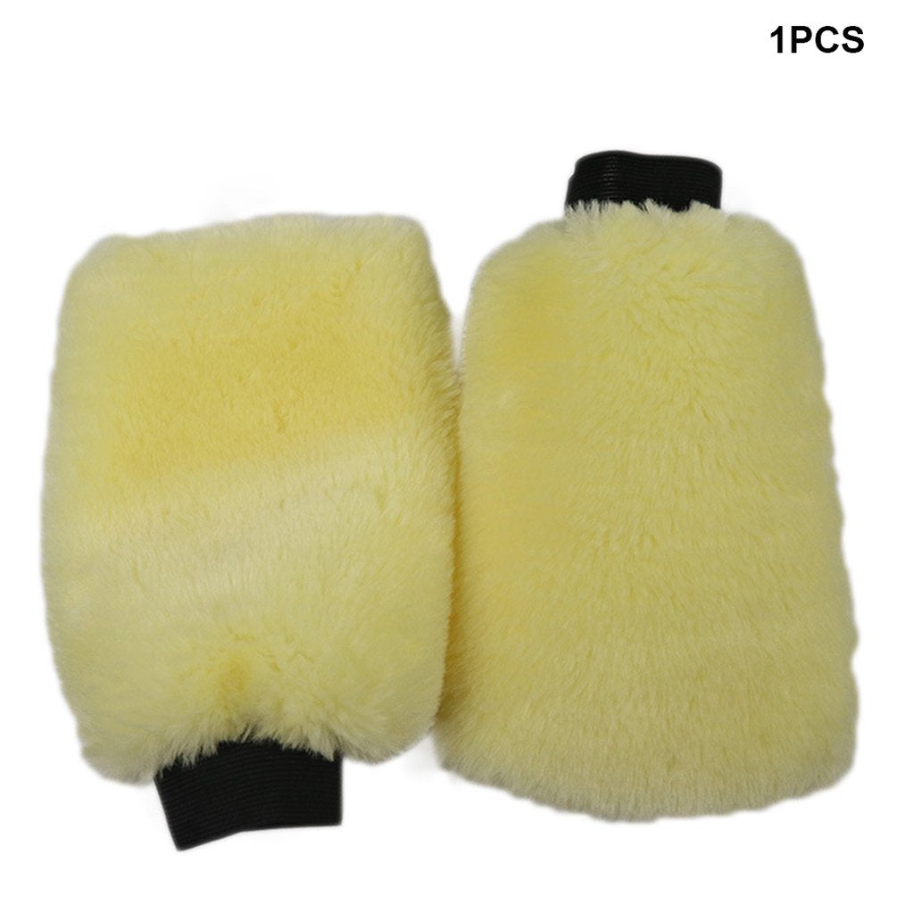 1PC Car Wash Wool Gloves Wool Velvet Waxing Thick Double-Sided Gloves Car Cleaning Tools Cleaning Supplies