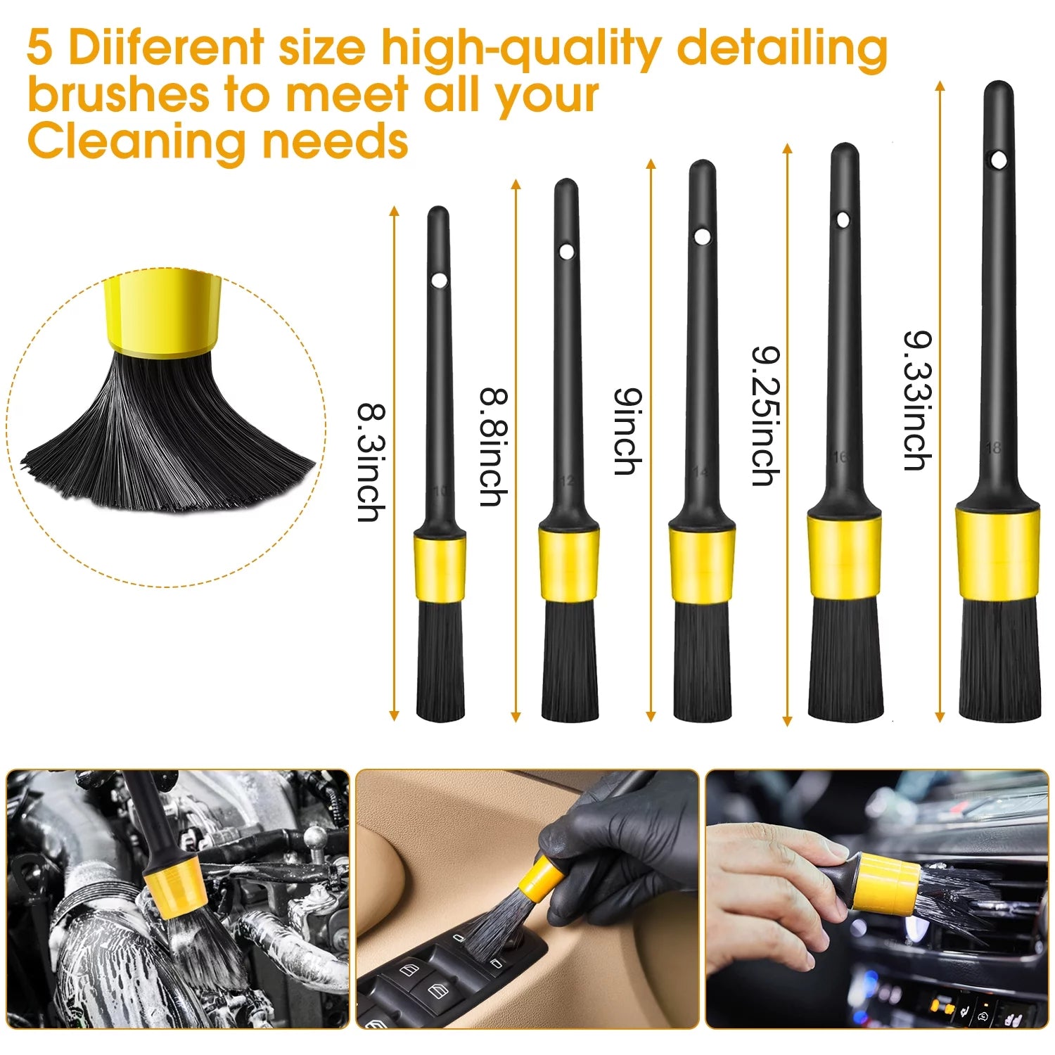 20PCS Car Detailing Kit, Car Detailing Brush Set, Auto Detailing Drill Brush Set, Car Detailing Brushes, Car Wash Kit, Car Accessories, Car Cleaning Tools Kit for Interior, Exterior, Wheels