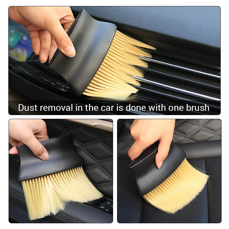 Soft Hair Car Air Conditioner Cleaning Brush Repeatable Car Detailing Air Outlet Vent Brushes Dust Cleaner for Car Wash Parts