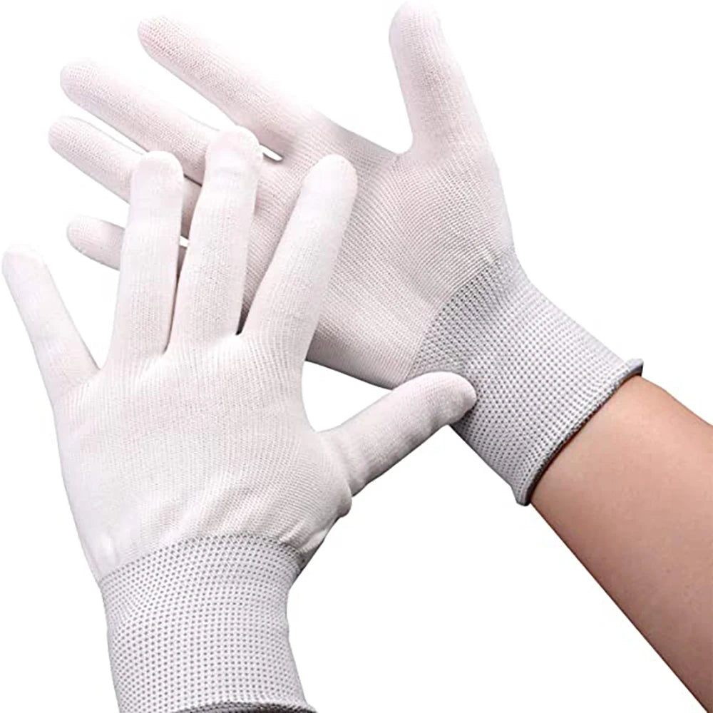 4/12 Pairs Anti-Static Car Wrap Gloves Window Tint Carbon Fiber Vinyl Film Install Nylon Work Gloves Auto Washing Mitten