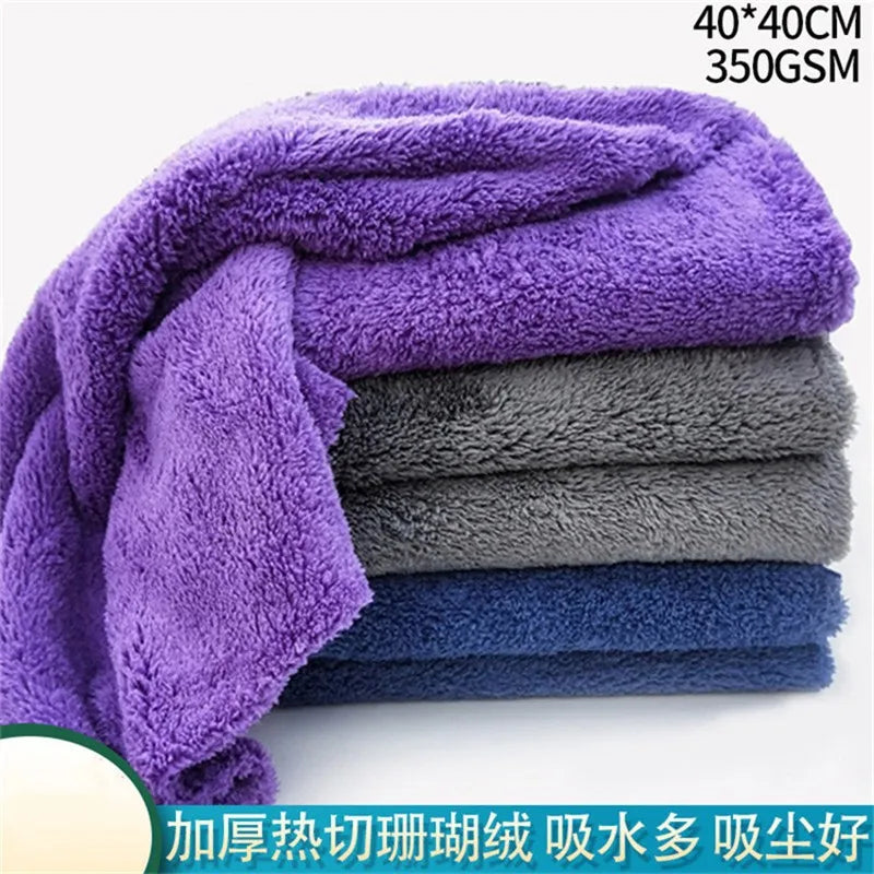 350GSM Premium Microfiber Car Detailing Super Absorbenttowel Ultra Soft Edgeless Car Washing Drying Towel 40X40CM