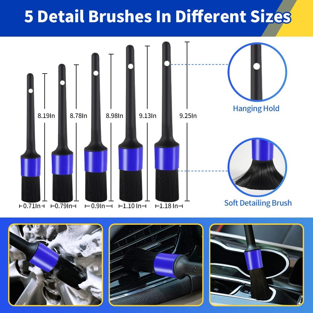 27Pcs Car Detailing Kit, Interior Car Cleaning Kit, Car Detailing Brush Set.New