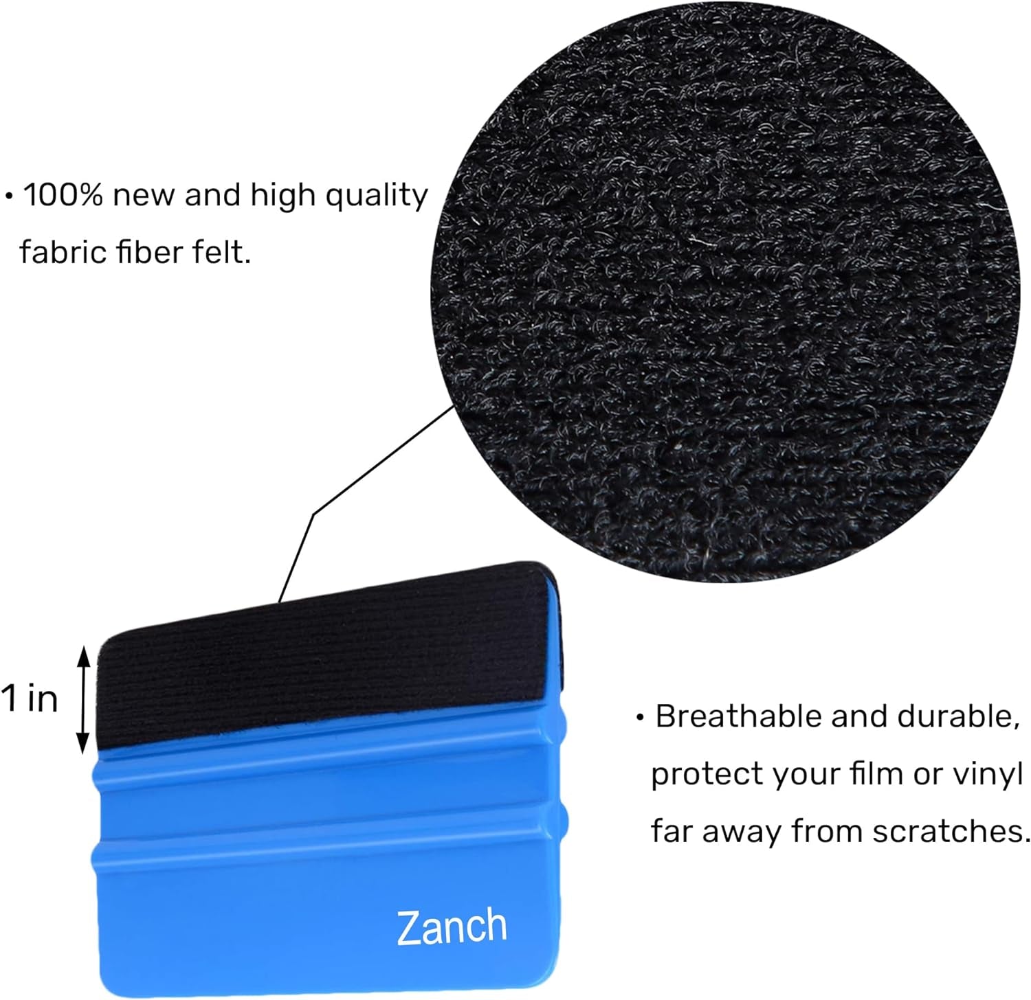 Felt Squeegee for Vinyl,Plastic Felt Edge Vinyl Squeegee,Graphic Decal Scraper Applicator Tool,Window Tint Squeegee with Black Fabric Felt Edge 5PCS