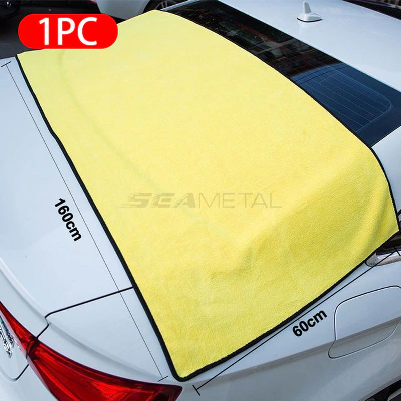 Large Size Microfiber Towels Car Washing Towel 160X60Cm Car Whole Body Cleaning Dry/Wet Dual Use Super Absorbent Rags