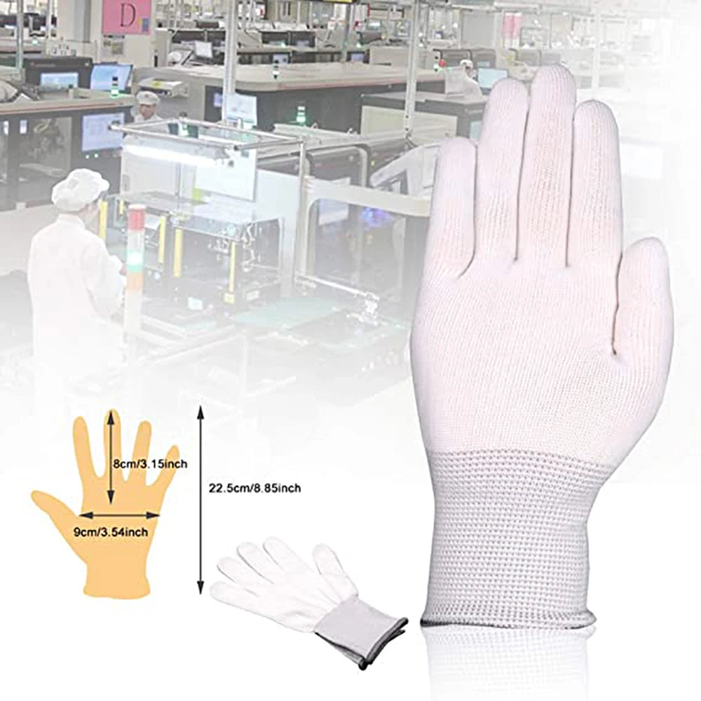 4/12 Pairs Anti-Static Car Wrap Gloves Window Tint Carbon Fiber Vinyl Film Install Nylon Work Gloves Auto Washing Mitten