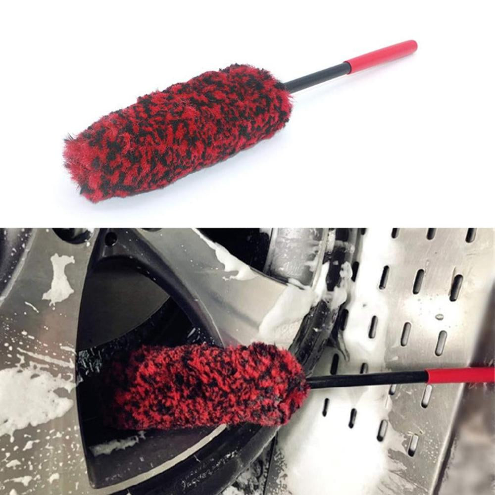 Universal Car Wash Wheel Brush Portable PP Handle Wool Brush Wheel Tire Brush Car Cleaning Brush Car Washing Wheel Cleaner Wash