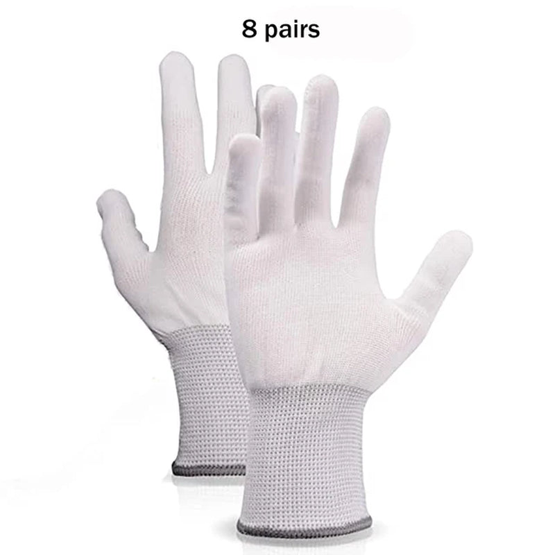 4/12 Pairs Anti-Static Car Wrap Gloves Window Tint Carbon Fiber Vinyl Film Install Nylon Work Gloves Auto Washing Mitten