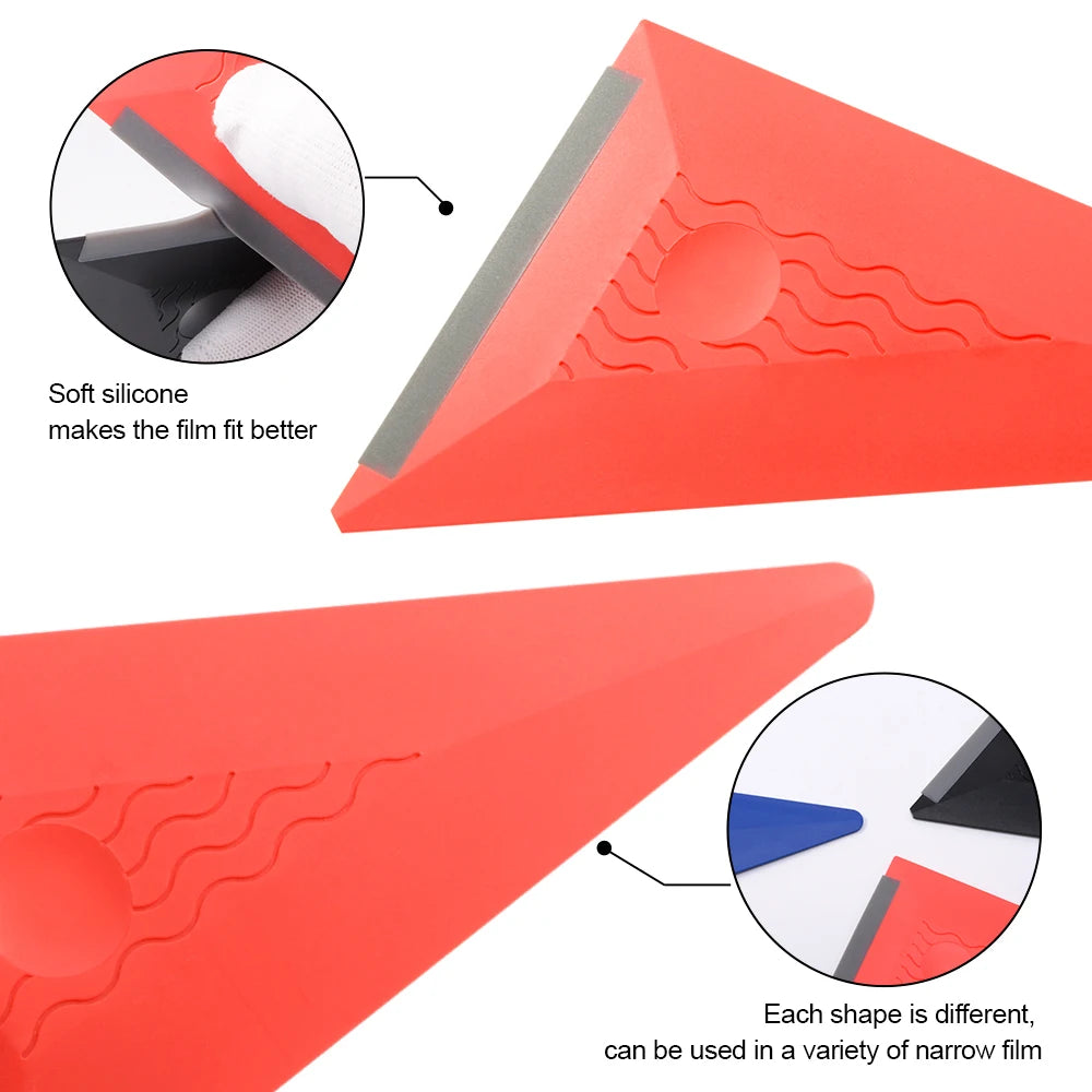 Window Tinting Car Wrap Squeegee Silicone Rubber Windshield Glass Scraper Carbon Fiber Covering Film Vinyl Applicator Tool