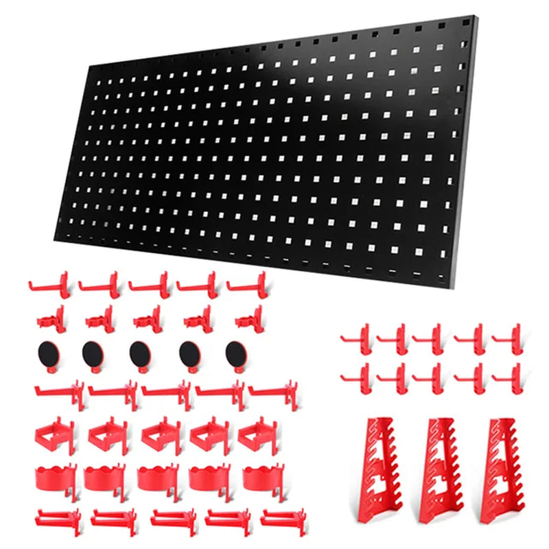 Car Detailing Shop Cold Rolled Steel Square Hole Wall-Mounted Tool Storage Organize Hanging Board for Car Garage and Workshop