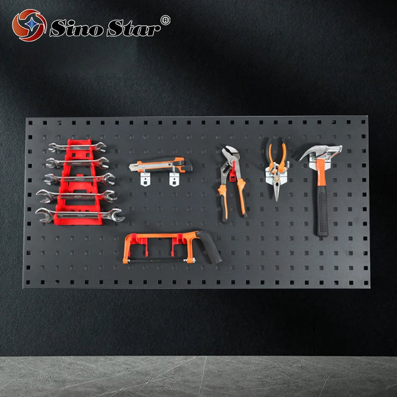 Car Detailing Shop Cold Rolled Steel Square Hole Wall-Mounted Tool Storage Organize Hanging Board for Car Garage and Workshop